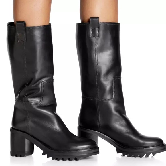 Tamara Mellon Easy Rider Black Leather Moto Boot NWOT - Picture 2 of 9